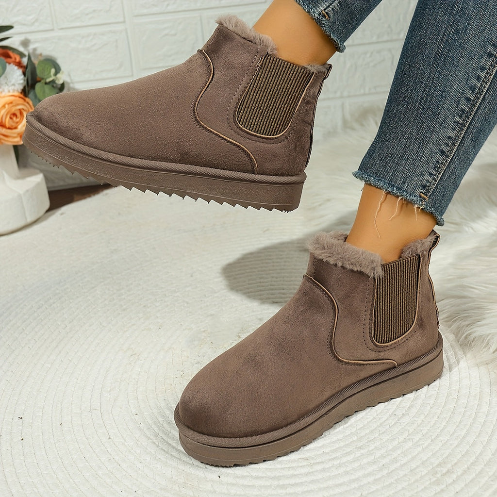 Women's Plush Platform Ankle Boots