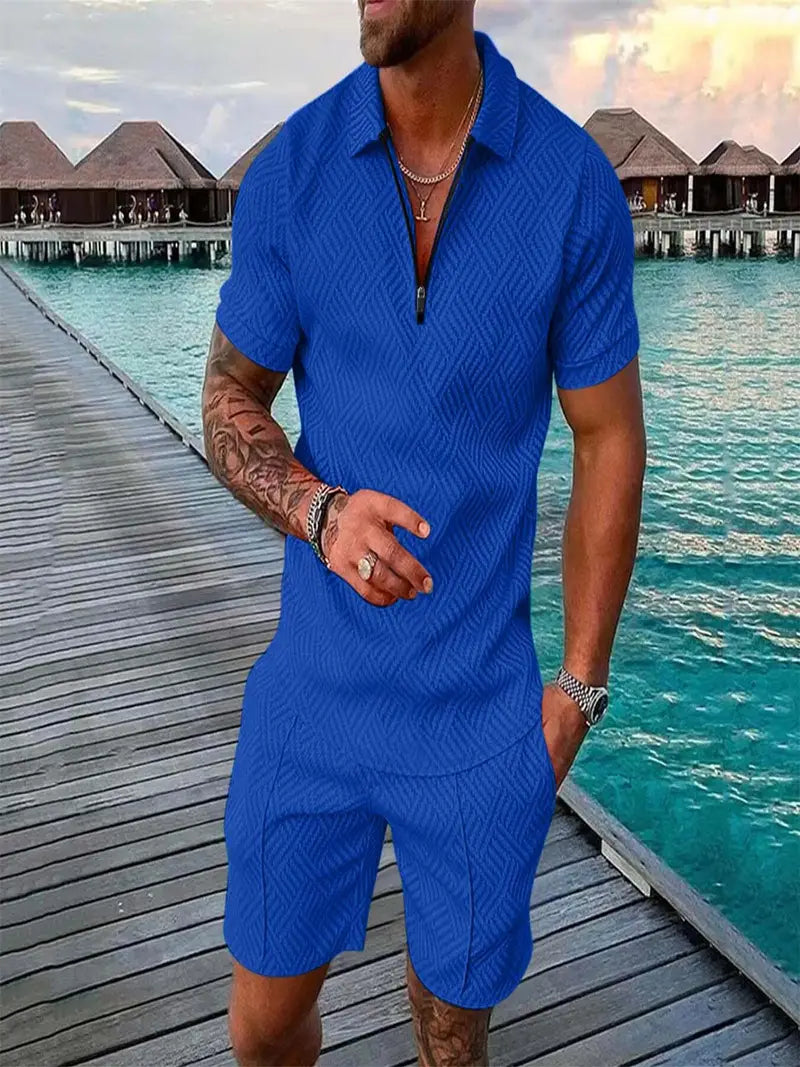 Men’s Cotton Blend Two-Piece Casual Set