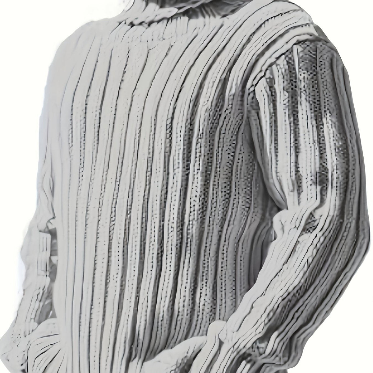 Women's Ribbed High Neck Relaxed Pullover Sweater - White