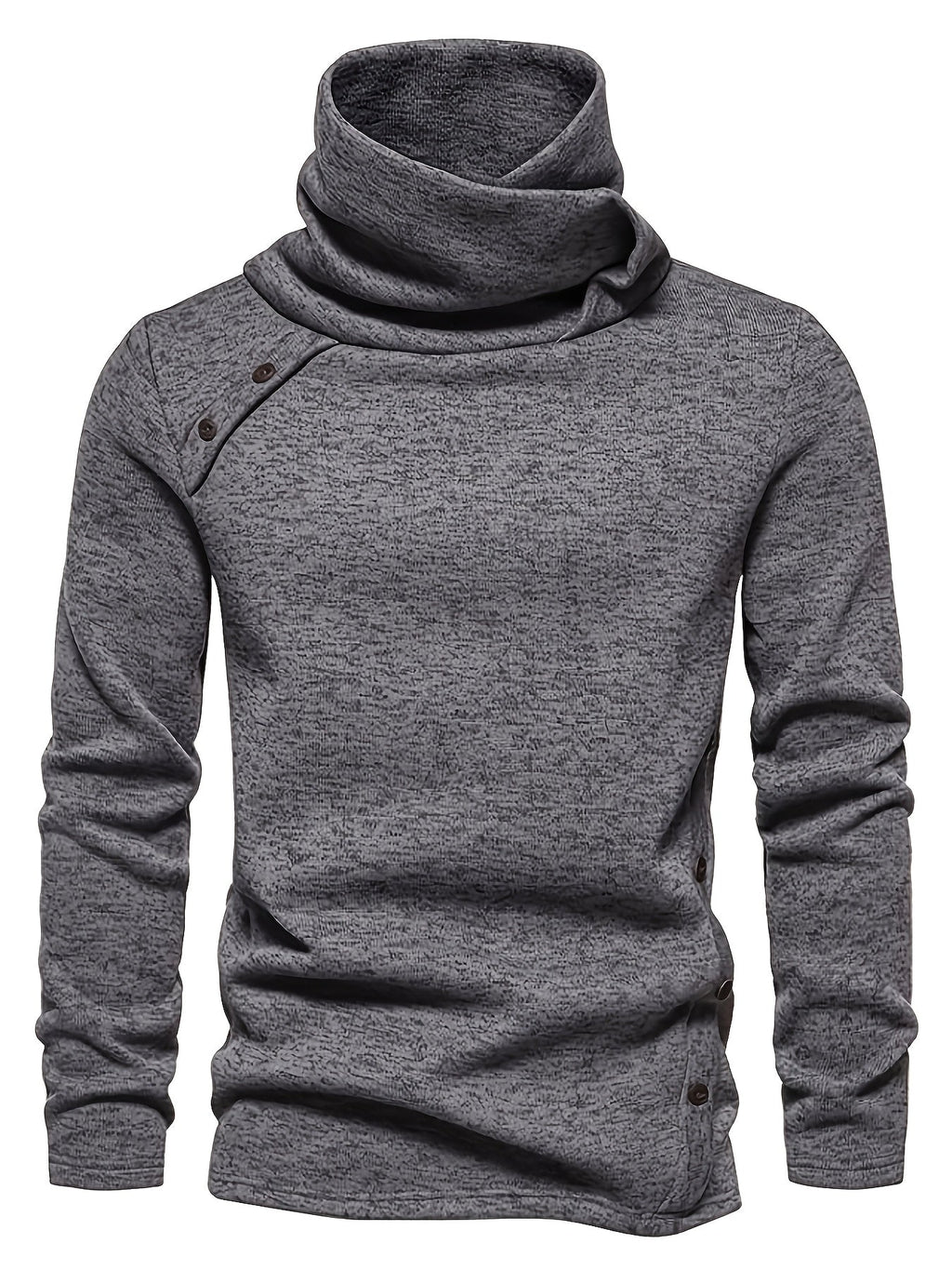 Women's Slouchy Collar Sweater with Button Accents