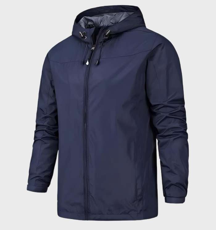 Men's Lightweight Hooded Shell Jacket - Navy Blue