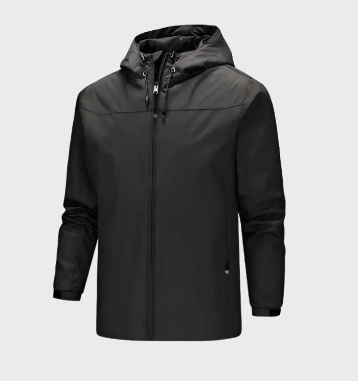 Men's Lightweight Hooded Shell Jacket - Black