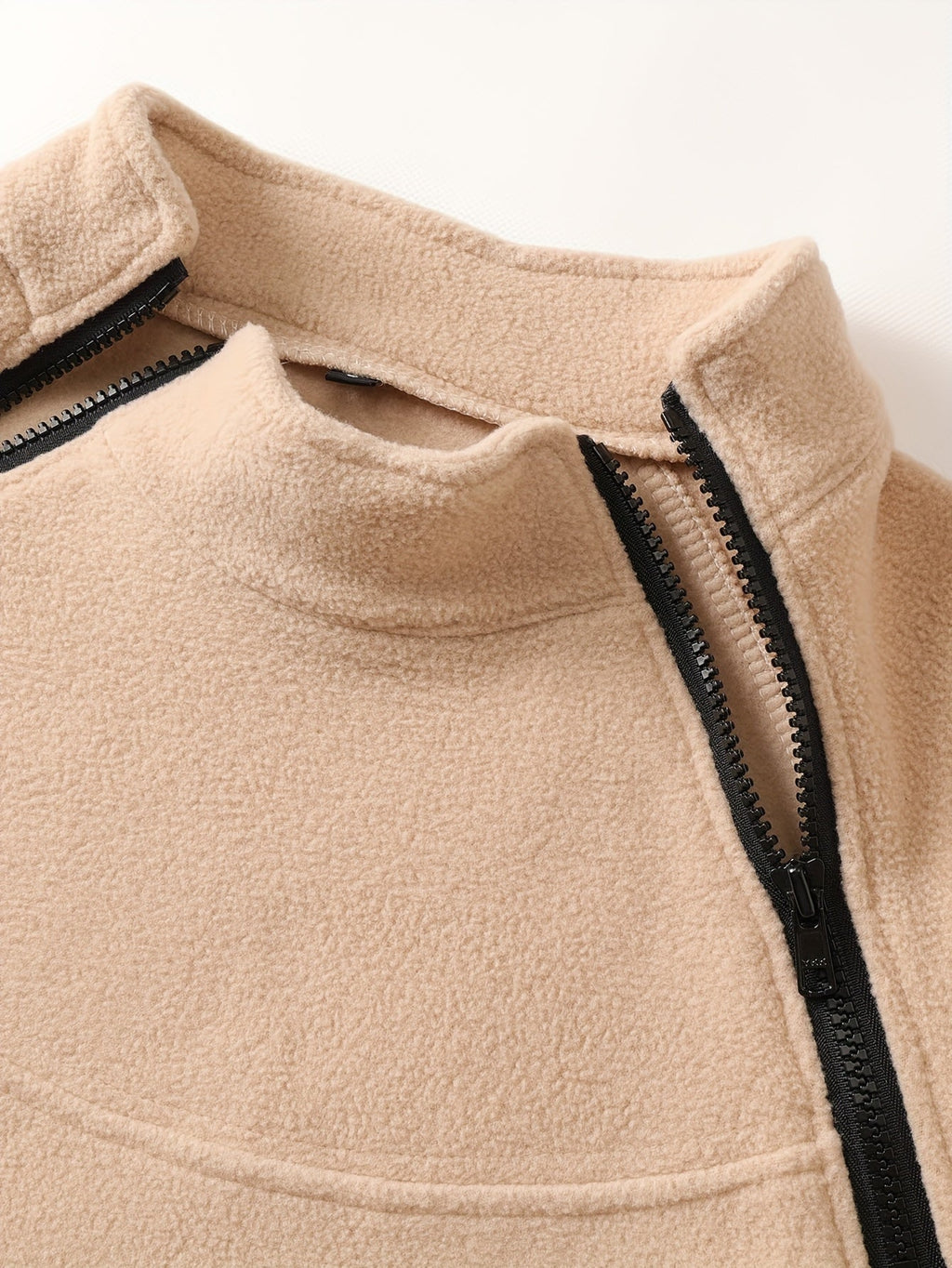 Women's Plush Mock Neck Zip Detail Pullover