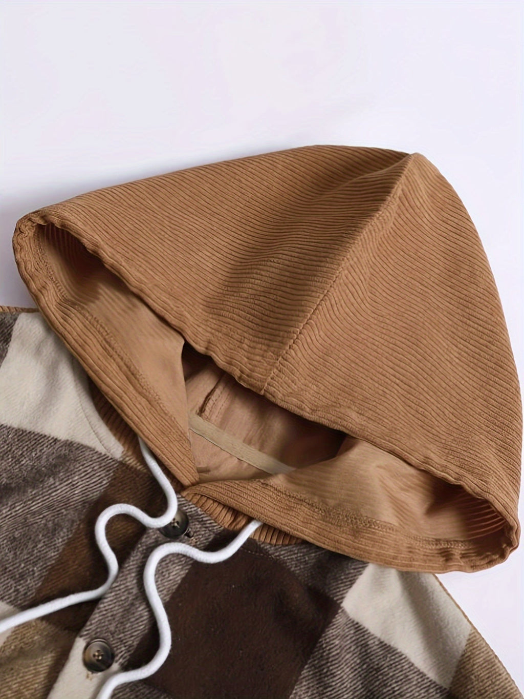 Men's Checked Hooded Overshirt Jacket