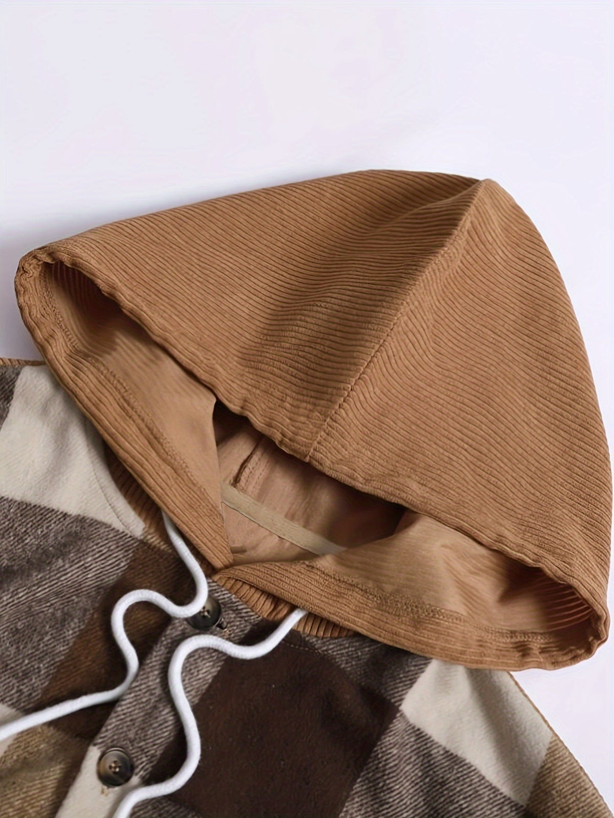Men's Checked Hooded Overshirt Jacket