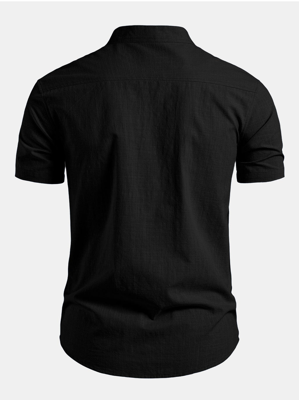 Men's Tailored Stand Collar Short Sleeve Shirt