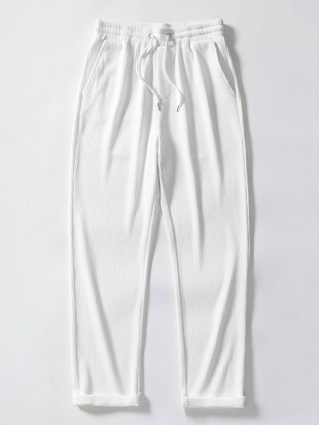 Men's Ribbed Stand-Collar Shirt and Trousers Set