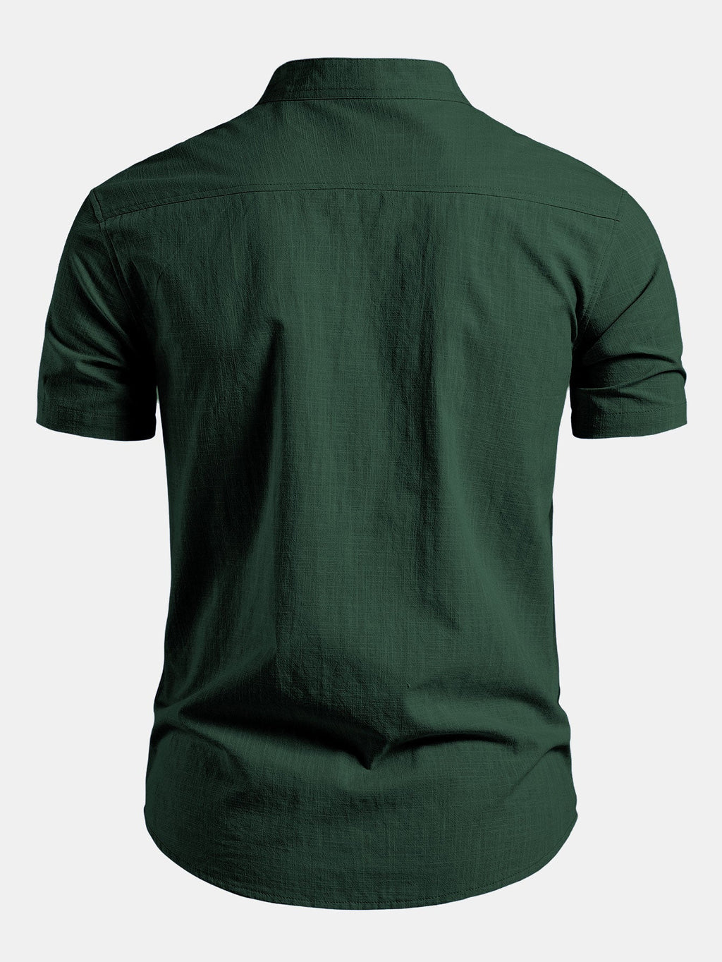 Men's Tailored Stand Collar Short Sleeve Shirt