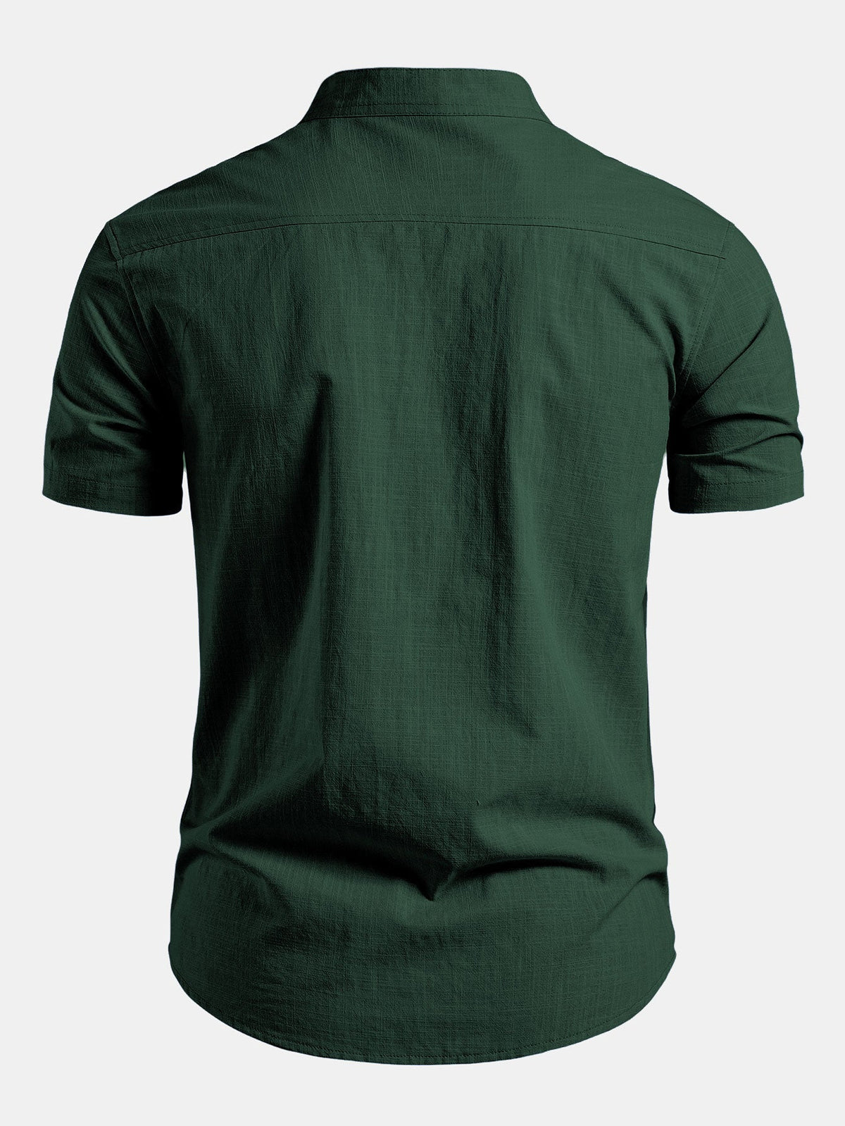 Men's Tailored Stand Collar Short Sleeve Shirt