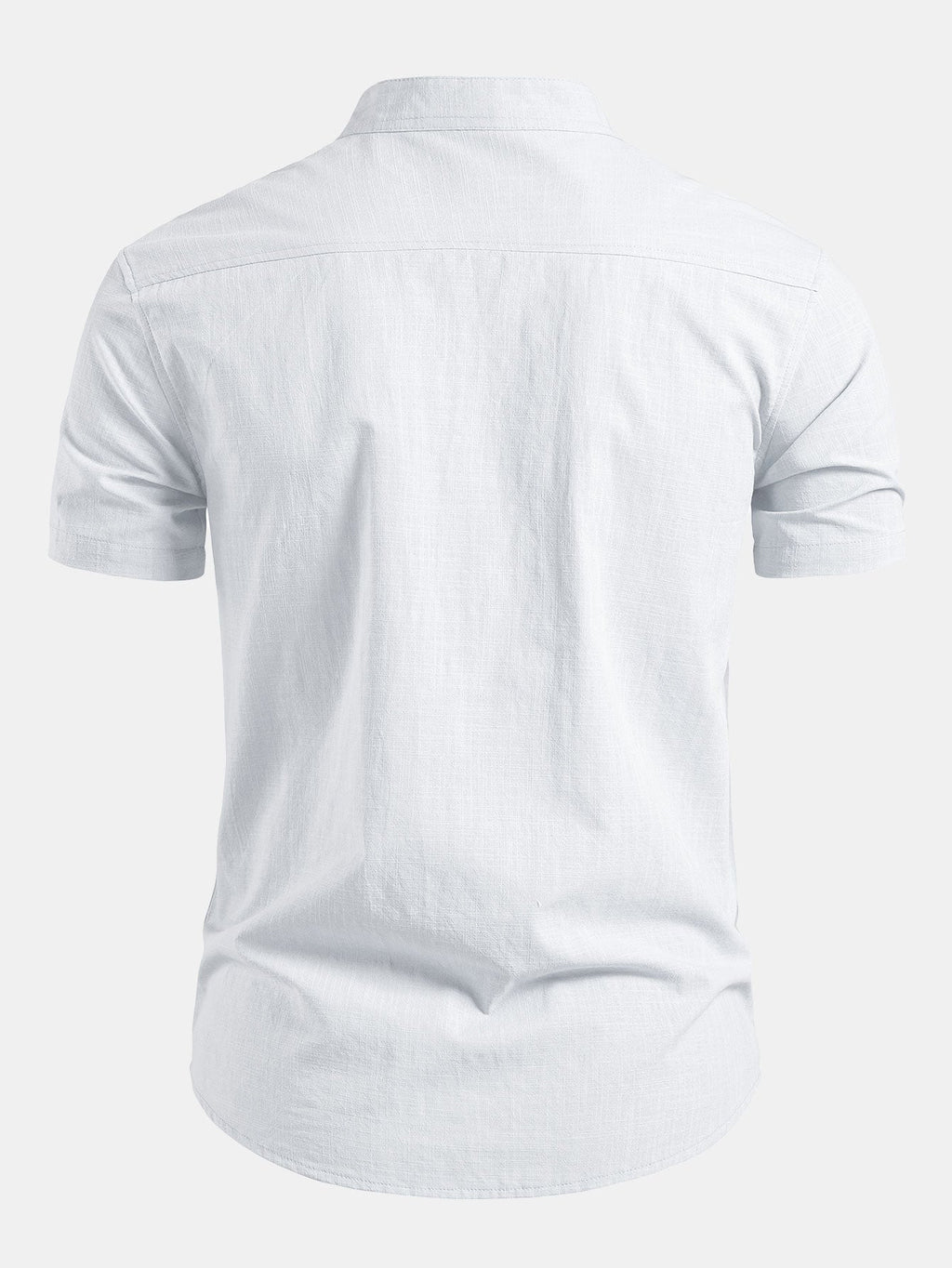 Men's Tailored Stand Collar Short Sleeve Shirt
