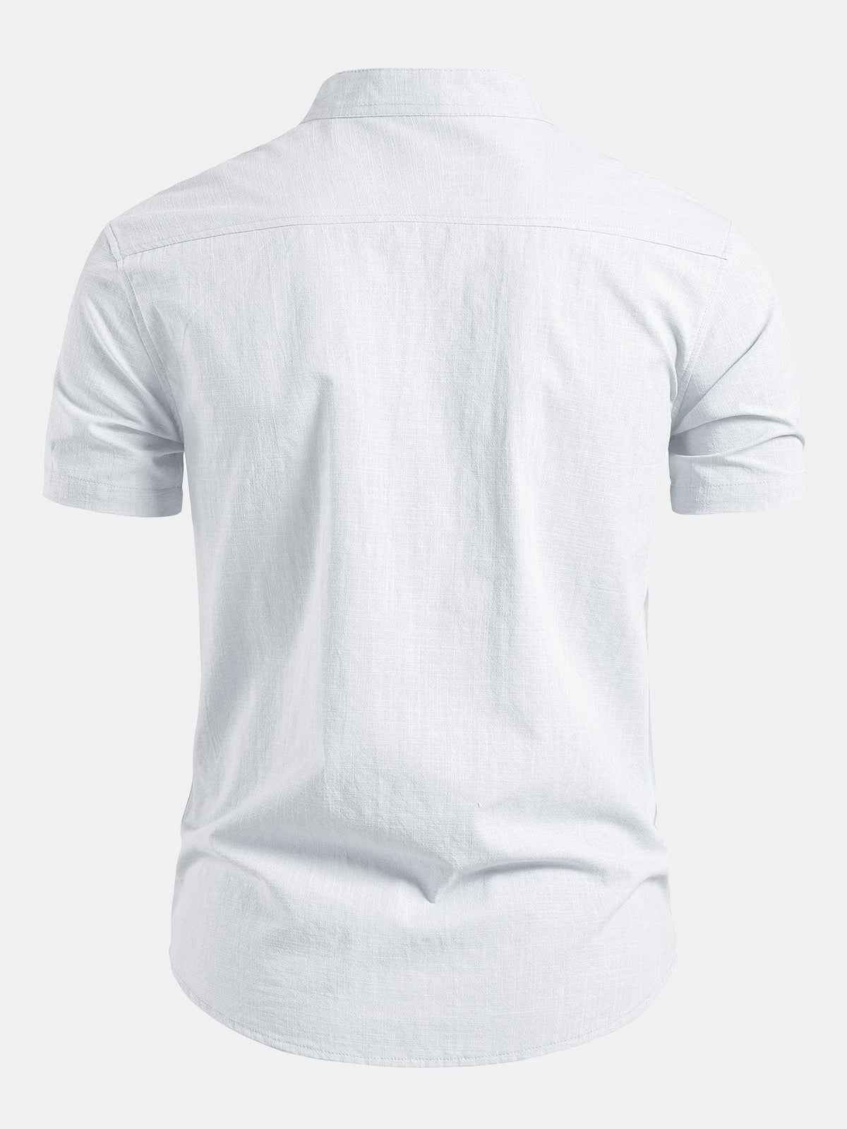 Men's Tailored Stand Collar Short Sleeve Shirt