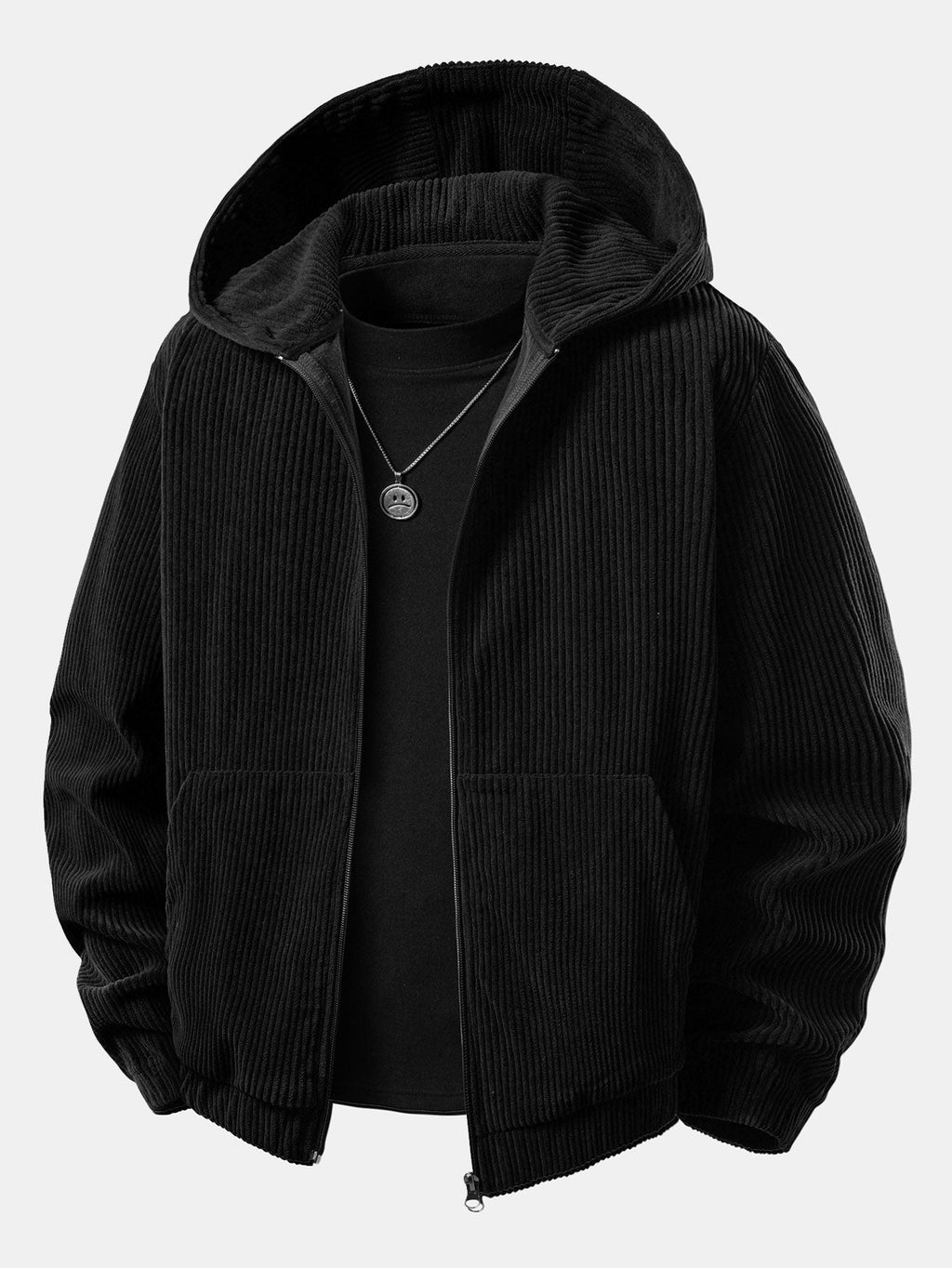 Men's Corduroy Zip-Up Hoodie and Jogger Tracksuit