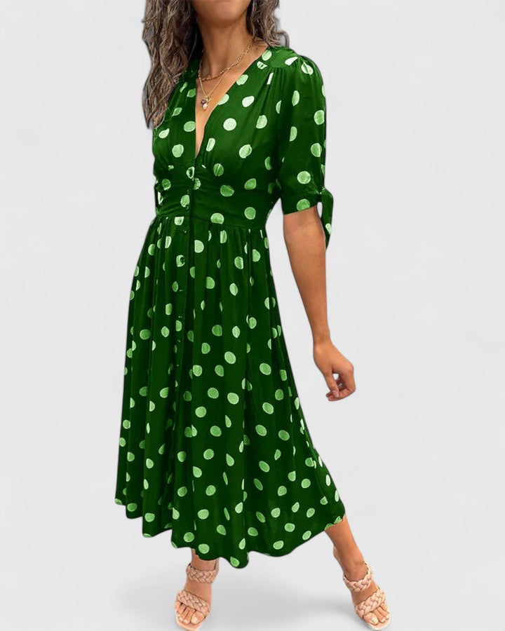 Women's Sophisticated Polka Dot Dress