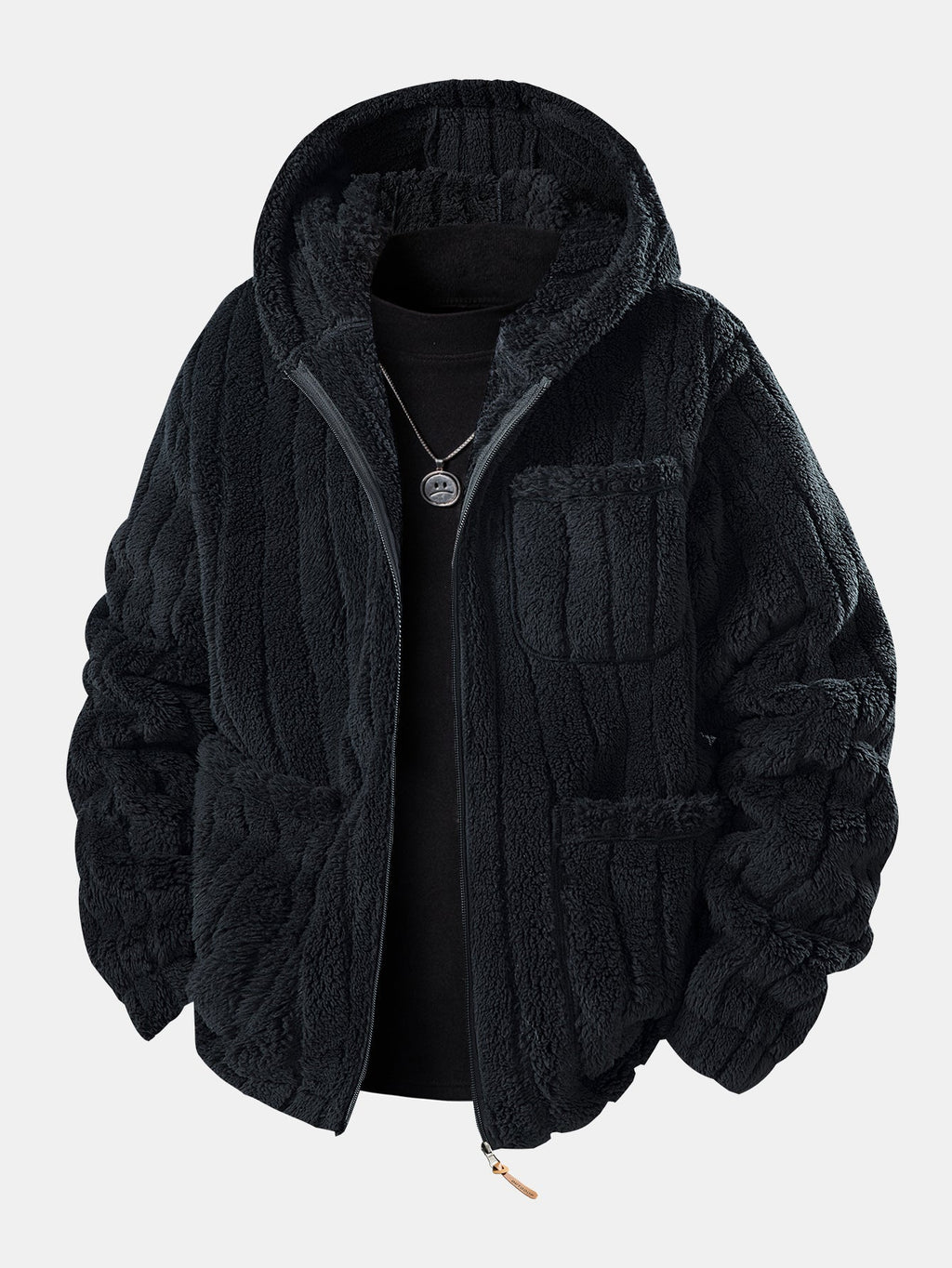 Men's Zip-Up Teddy Fleece Hoodie and Jogger Tracksuit