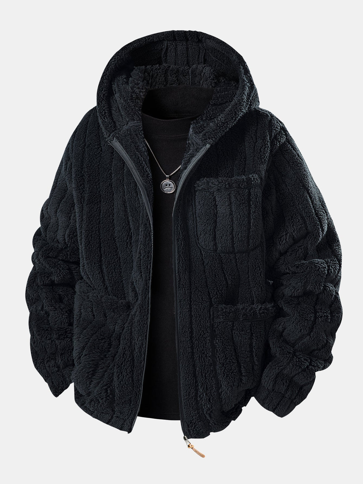 Men's Zip-Up Teddy Fleece Hoodie and Jogger Tracksuit