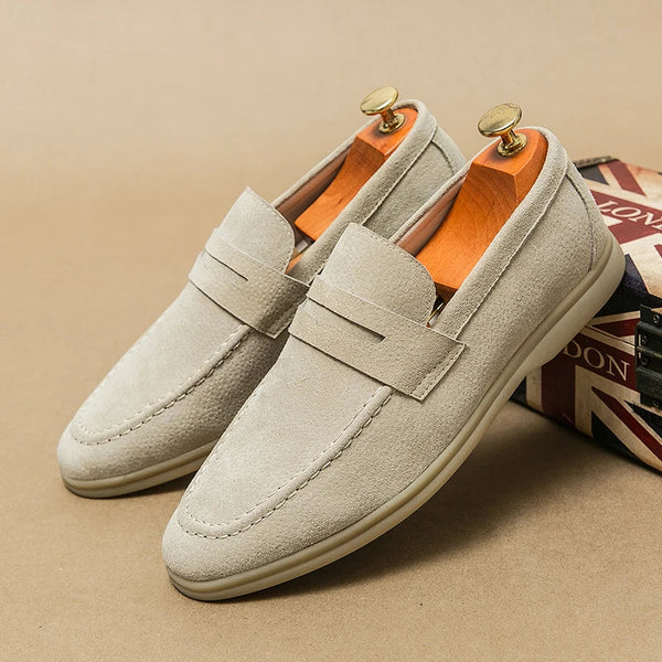 Men's Suede-Look Slip-On Penny Loafers