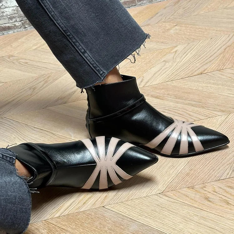 Women's Geometric Print Buckle Ankle Boots