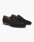Men's Suede Penny Loafers - Black
