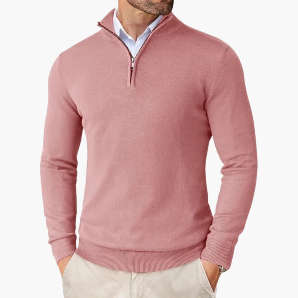 Men's Smooth Knit Quarter-Zip Pullover Top