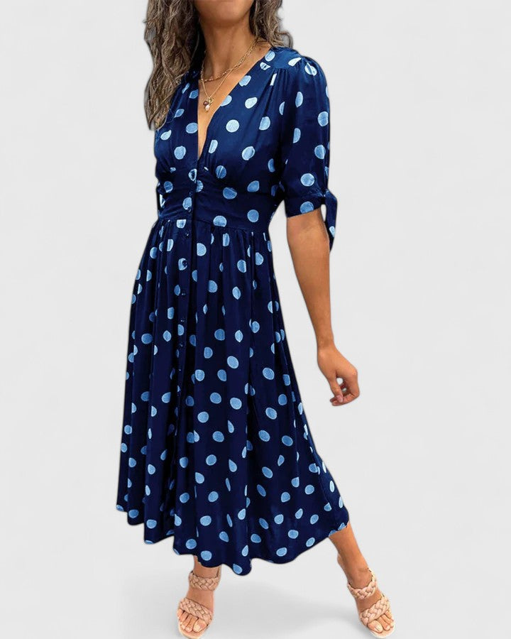 Women's Sophisticated Polka Dot Dress