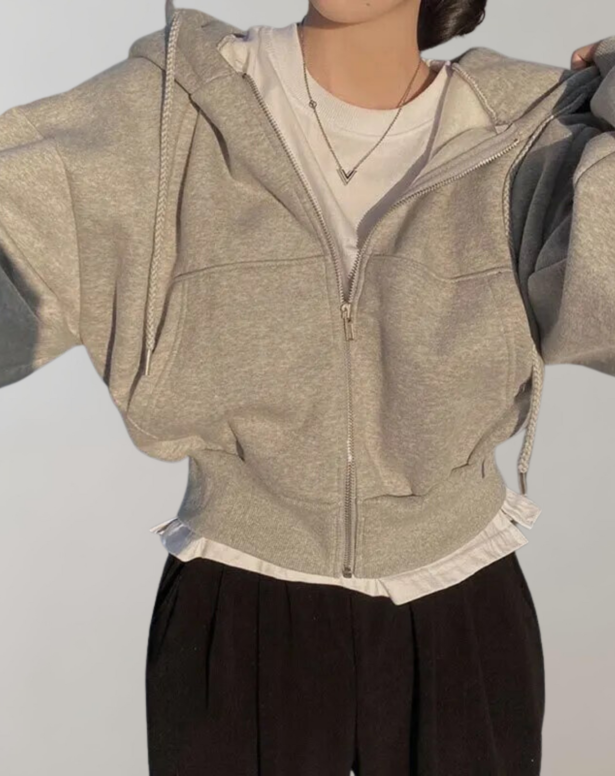 Women's Soft Breathable Zip-Up Hooded Sweatshirt