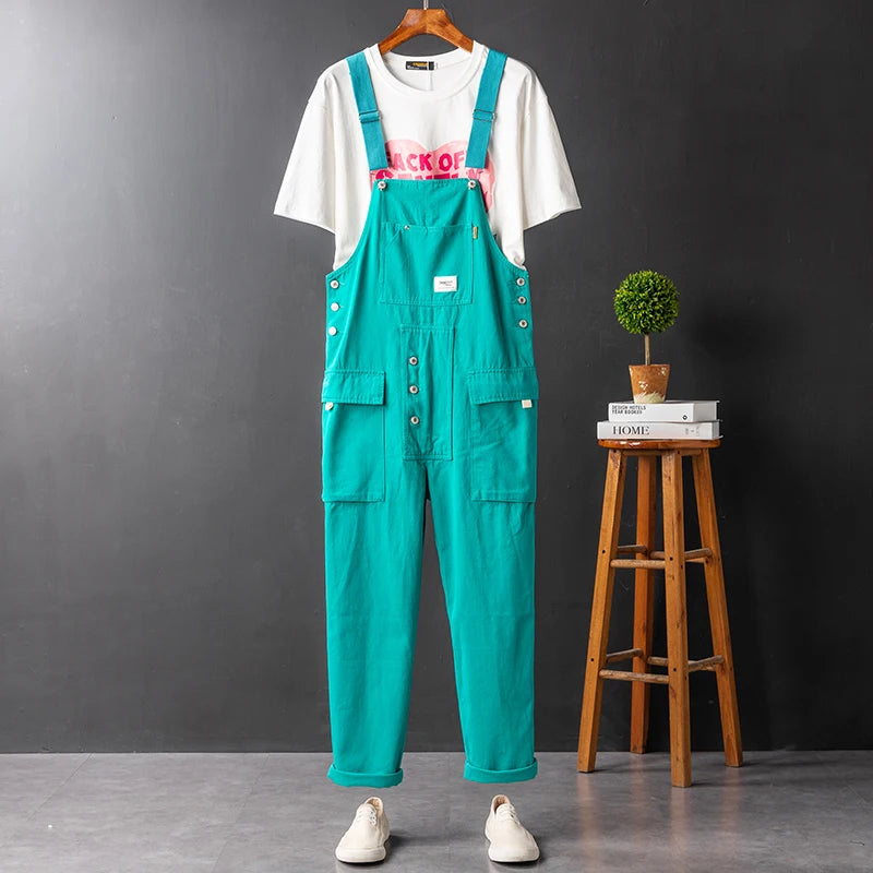 Men's Utility Cargo Bib Overalls - Khaki