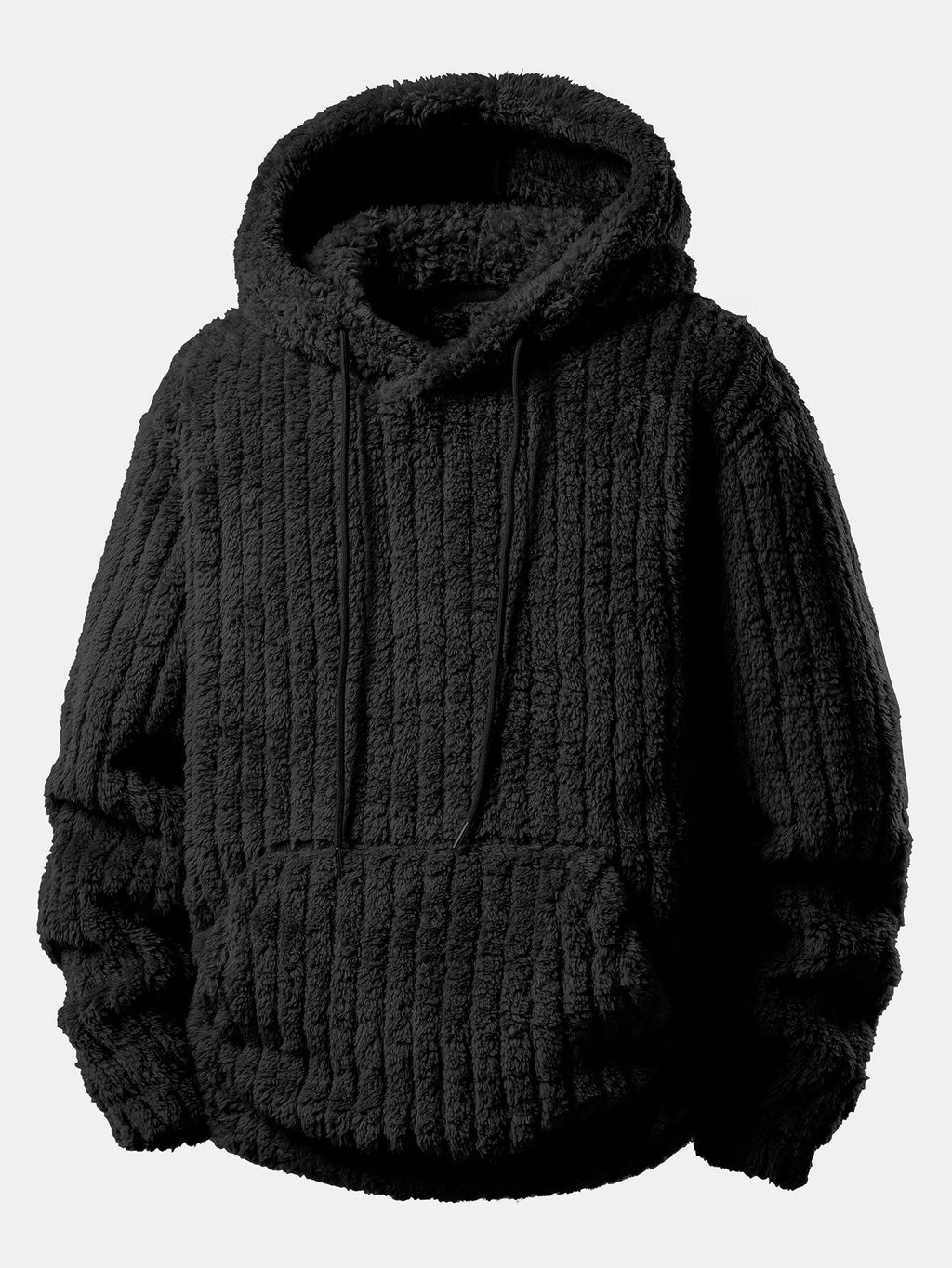 Men's Ribbed Teddy Pullover Hoodie and Jogger Set