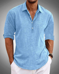 Men's Refined Button-Front Classic Shirt - Blue