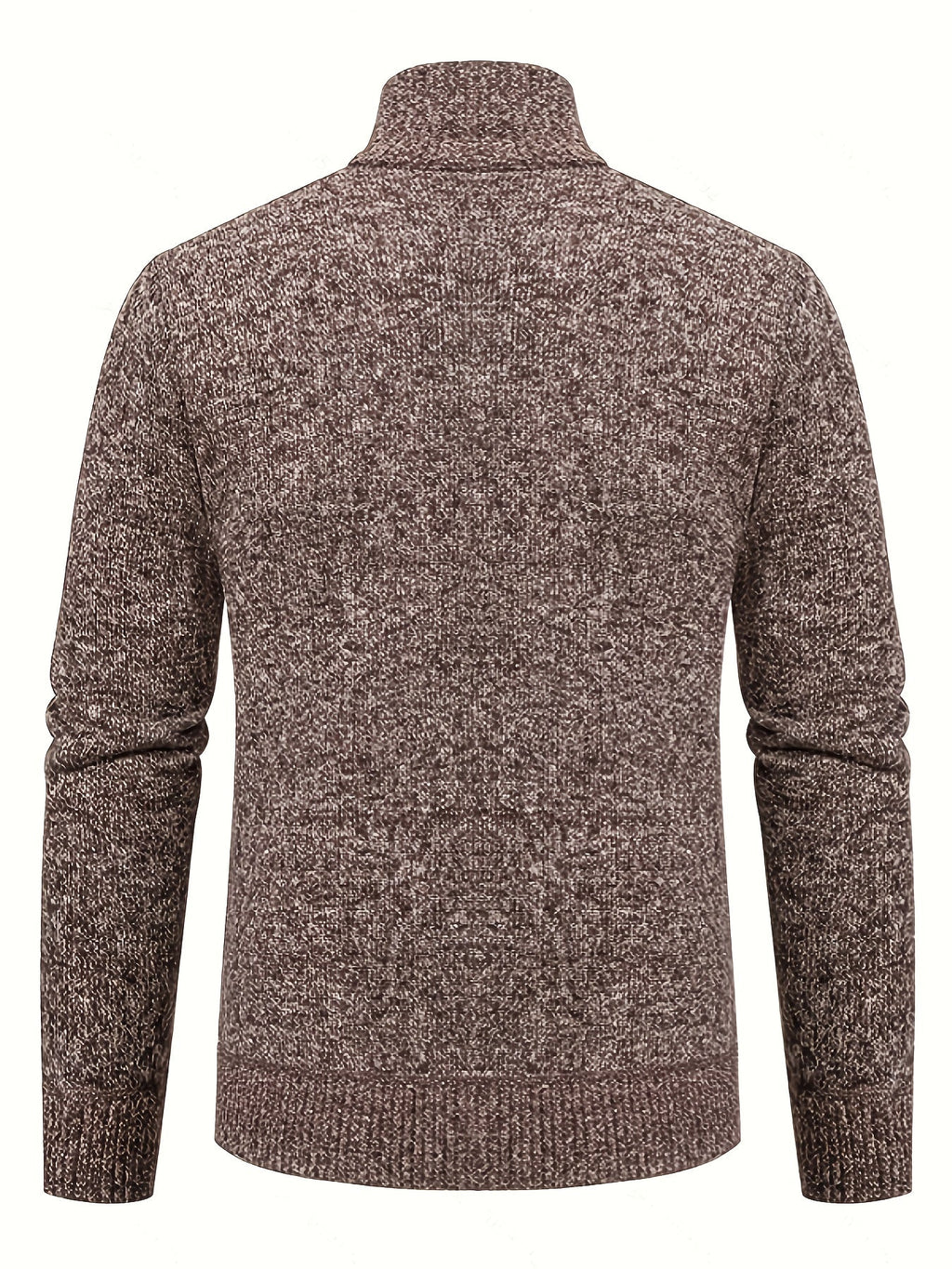 Men's Cable-Knit Stand Collar Full-Zip Cardigan