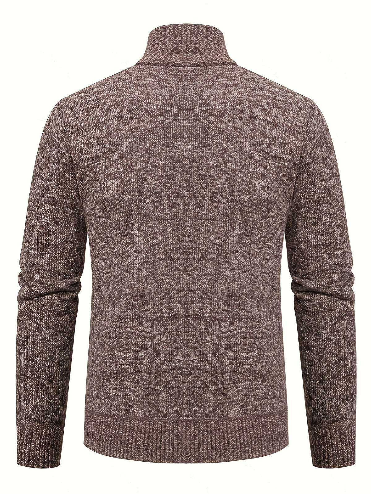 Men's Cable-Knit Stand Collar Full-Zip Cardigan