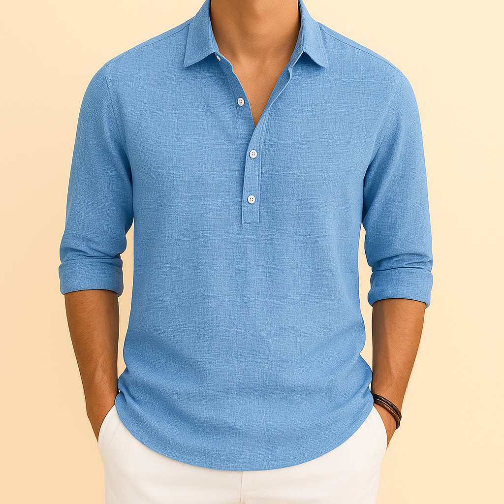 Men's Relaxed-Fit Long-Sleeve Polo Shirt