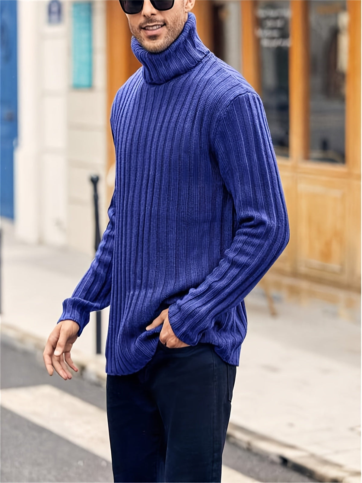 Women's Ribbed High Neck Relaxed Pullover Sweater