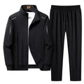 Men's Tracksuit Set with Zip Jacket - Black