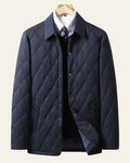 Men's Quilted Button-Front Field Jacket - Navy Blue