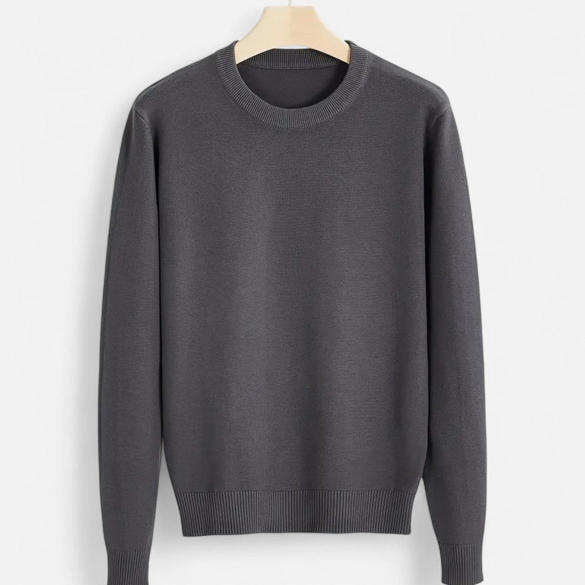 Men's Slim-Fit Round Neck Ribbed Sweater
