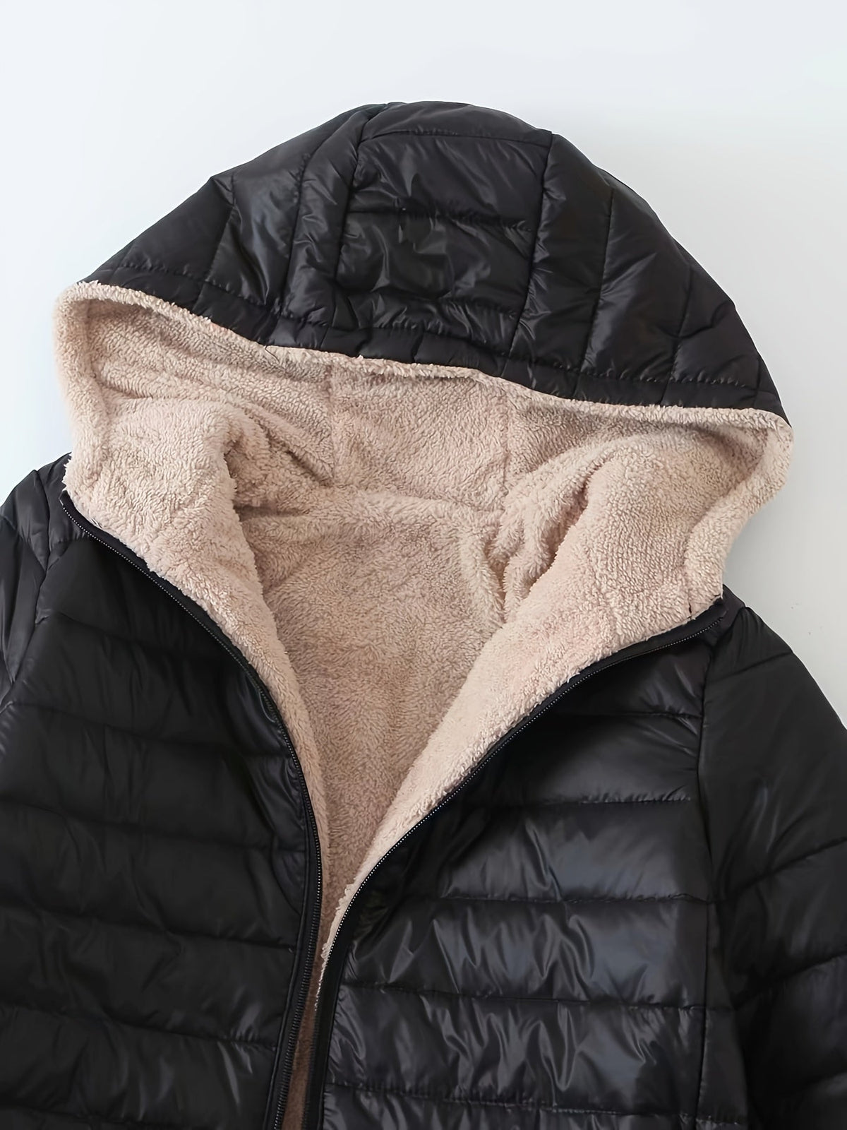 Women's Quilted Longline Coat - Light Gray