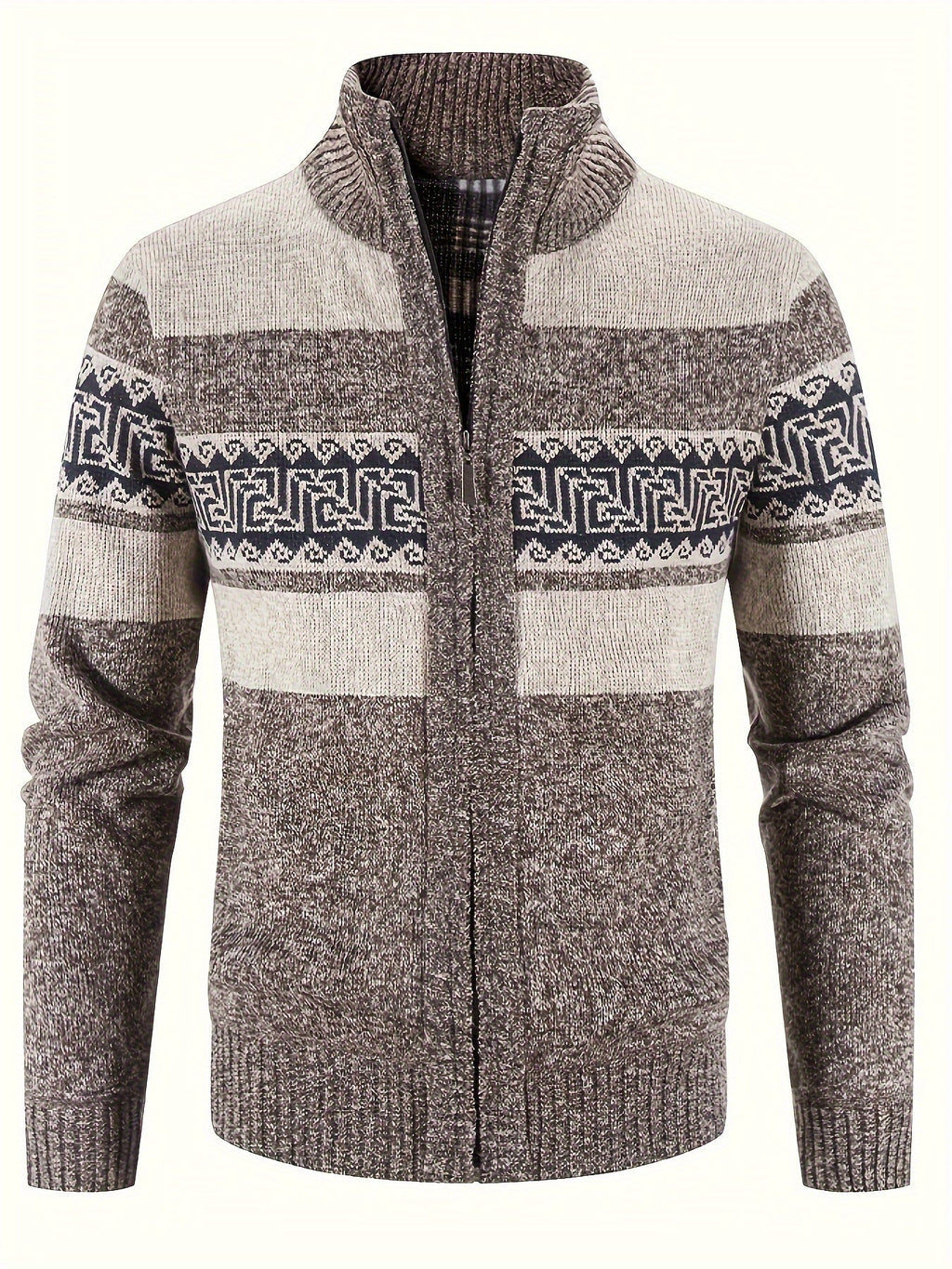 Women's Plush-Lined Full-Zip Stand Collar Cardigan
