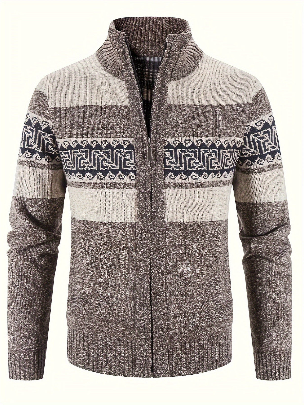Women's Plush-Lined Full-Zip Stand Collar Cardigan