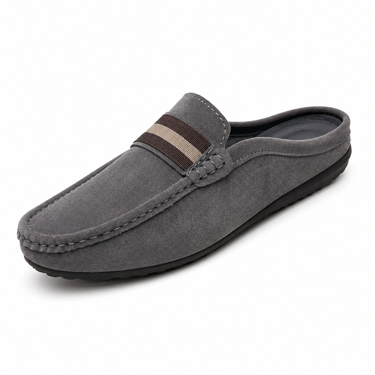 Men's Open-Heel Slip-On Loafers - Gray