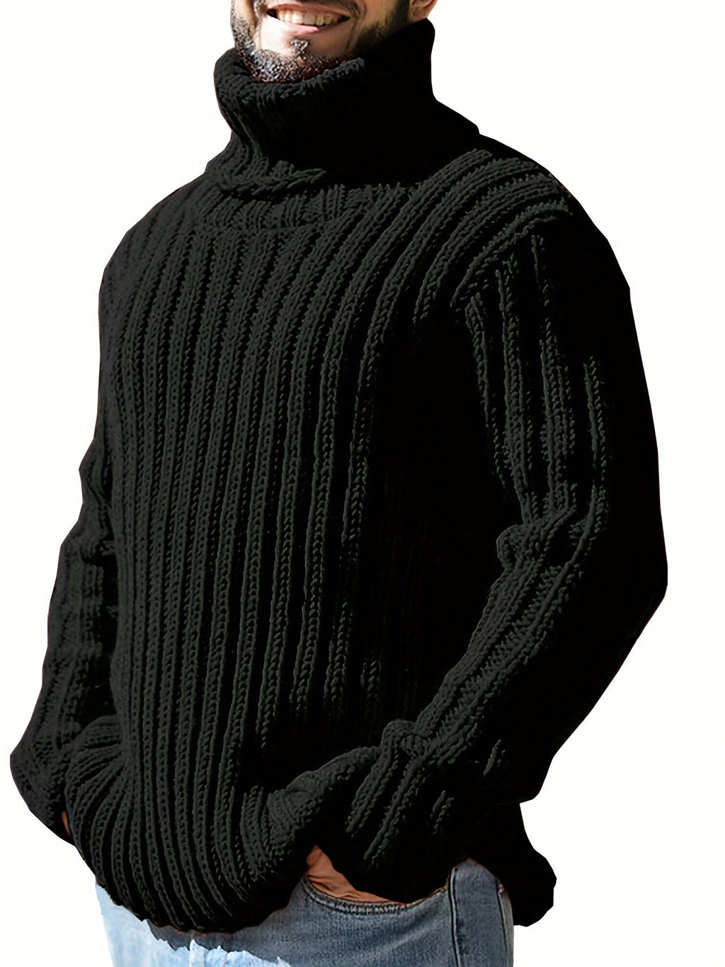 Women's Ribbed High Neck Relaxed Pullover Sweater