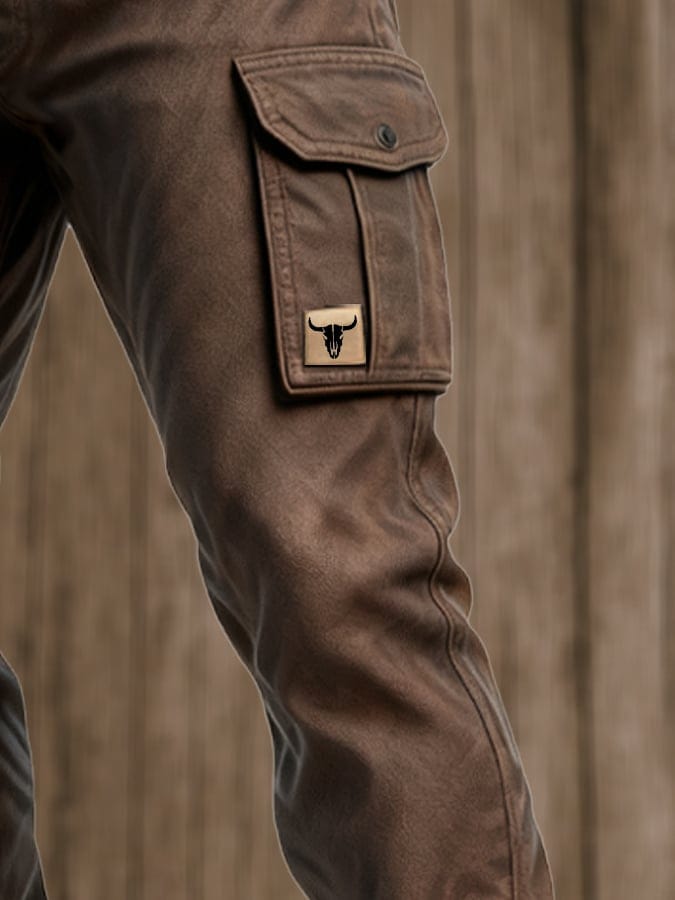 Men's Slim Fit Tapered Utility Cargo Trousers