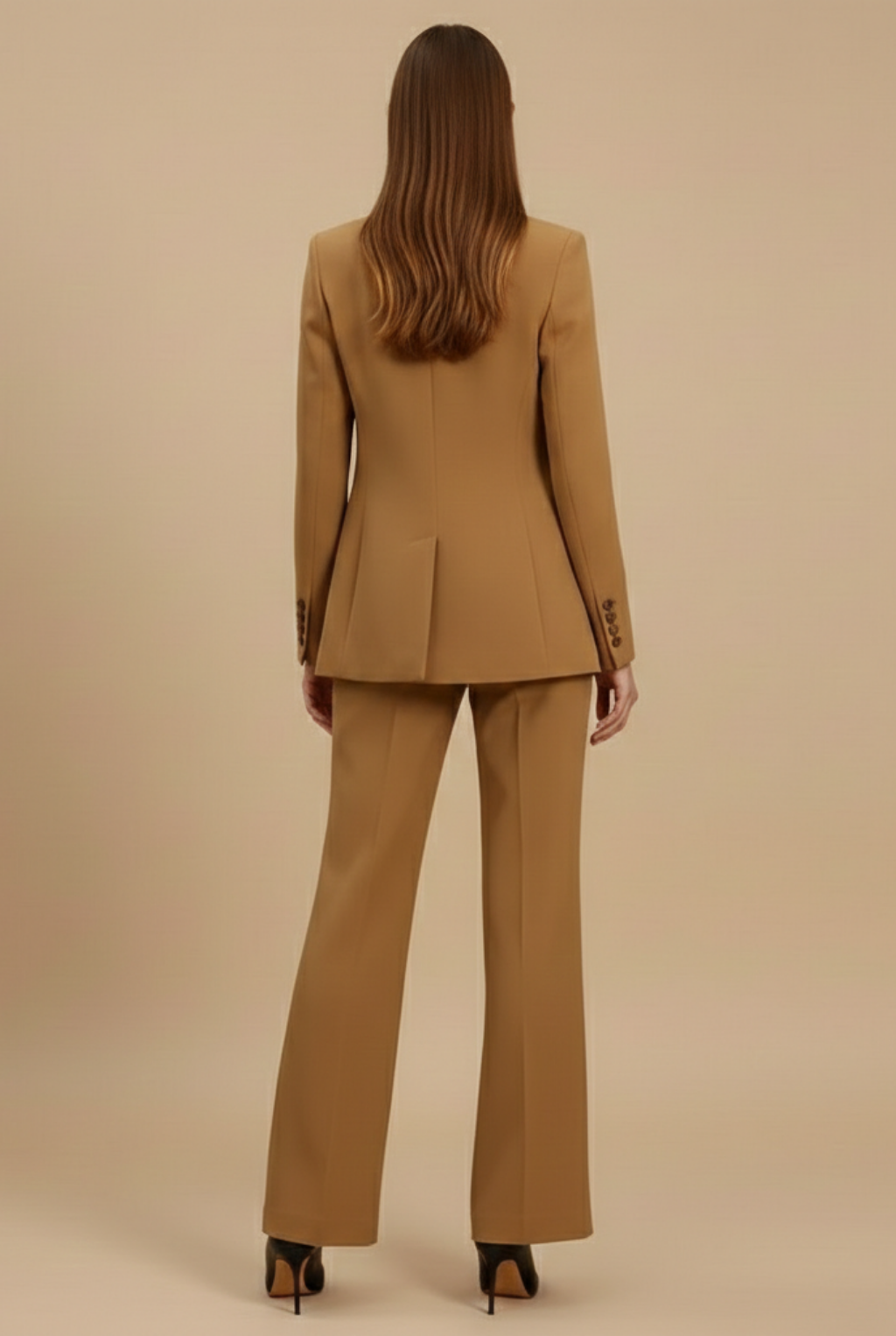 Women's Three-Piece Suit with Fitted Vest and Flared Pants