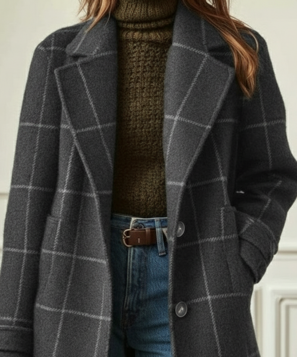 Women’s Retro Tweed Check Coat