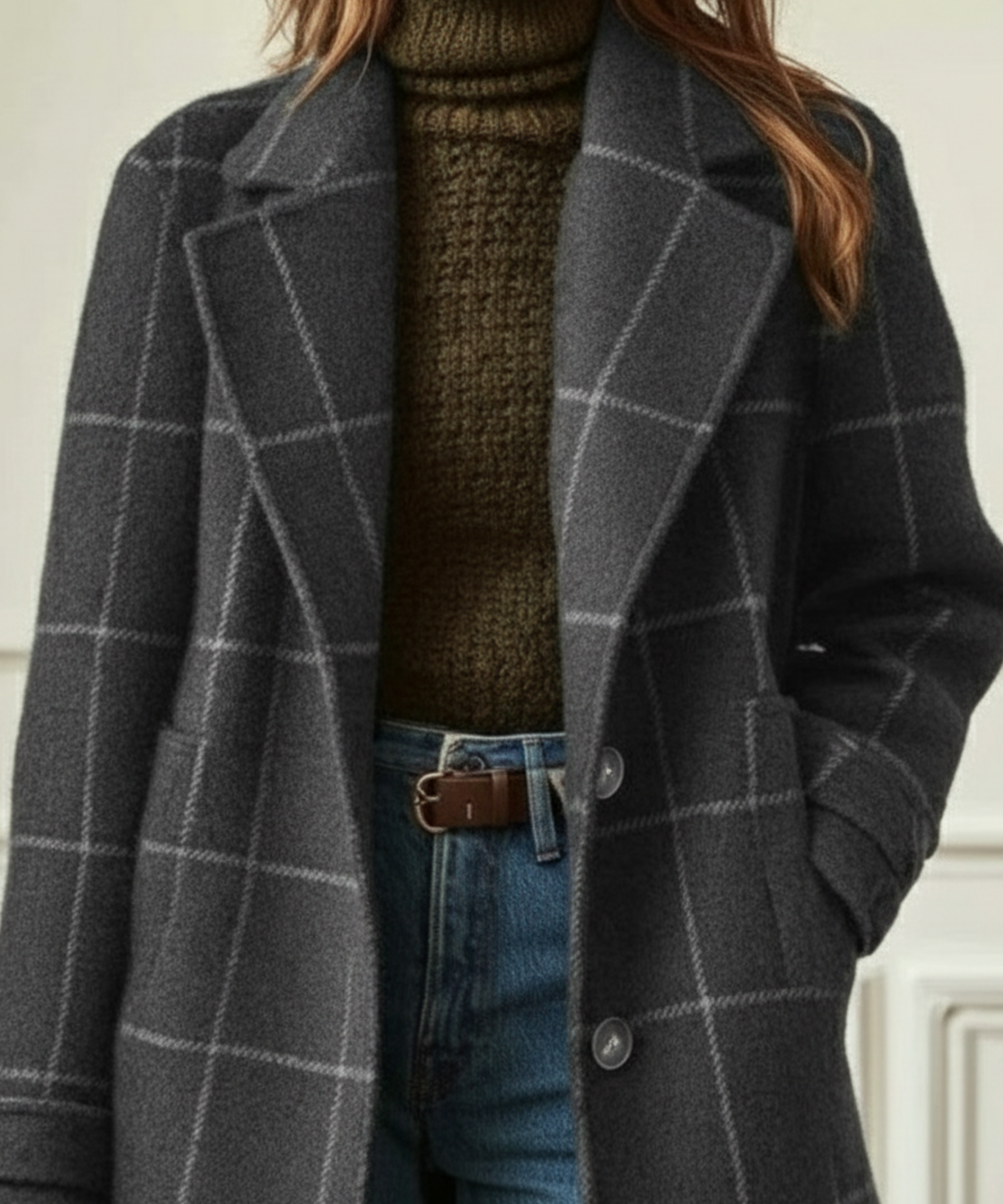 Women’s Retro Tweed Check Coat
