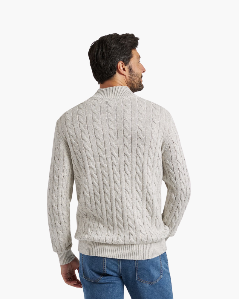 Men's Cable-Knit Half-Zip Sweater