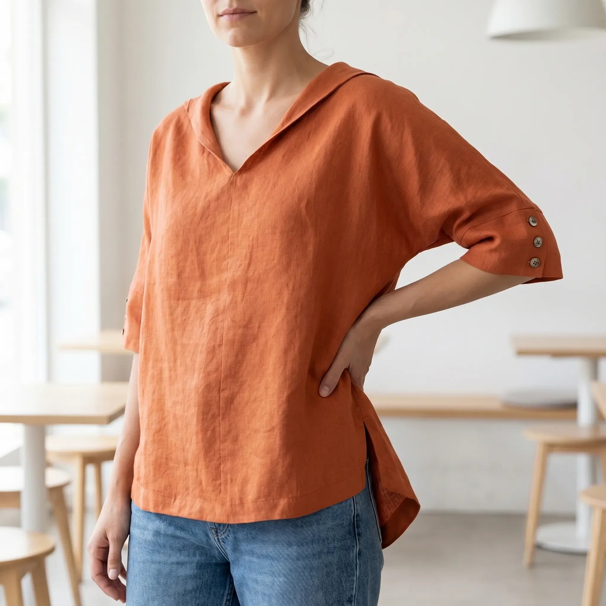 V Neck Casual Top