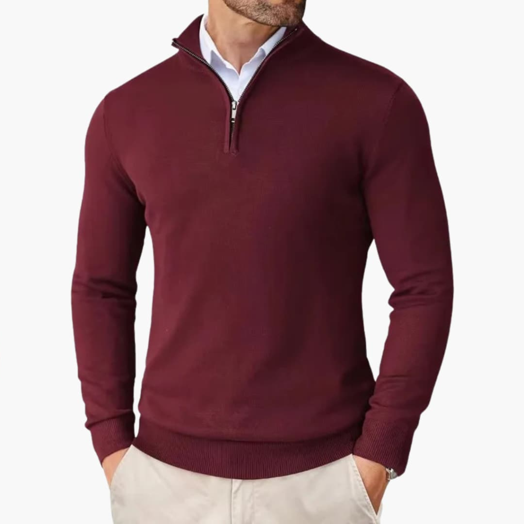 Men's Smooth Knit Quarter-Zip Pullover Top
