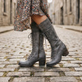 Lace Up Knee High Boots