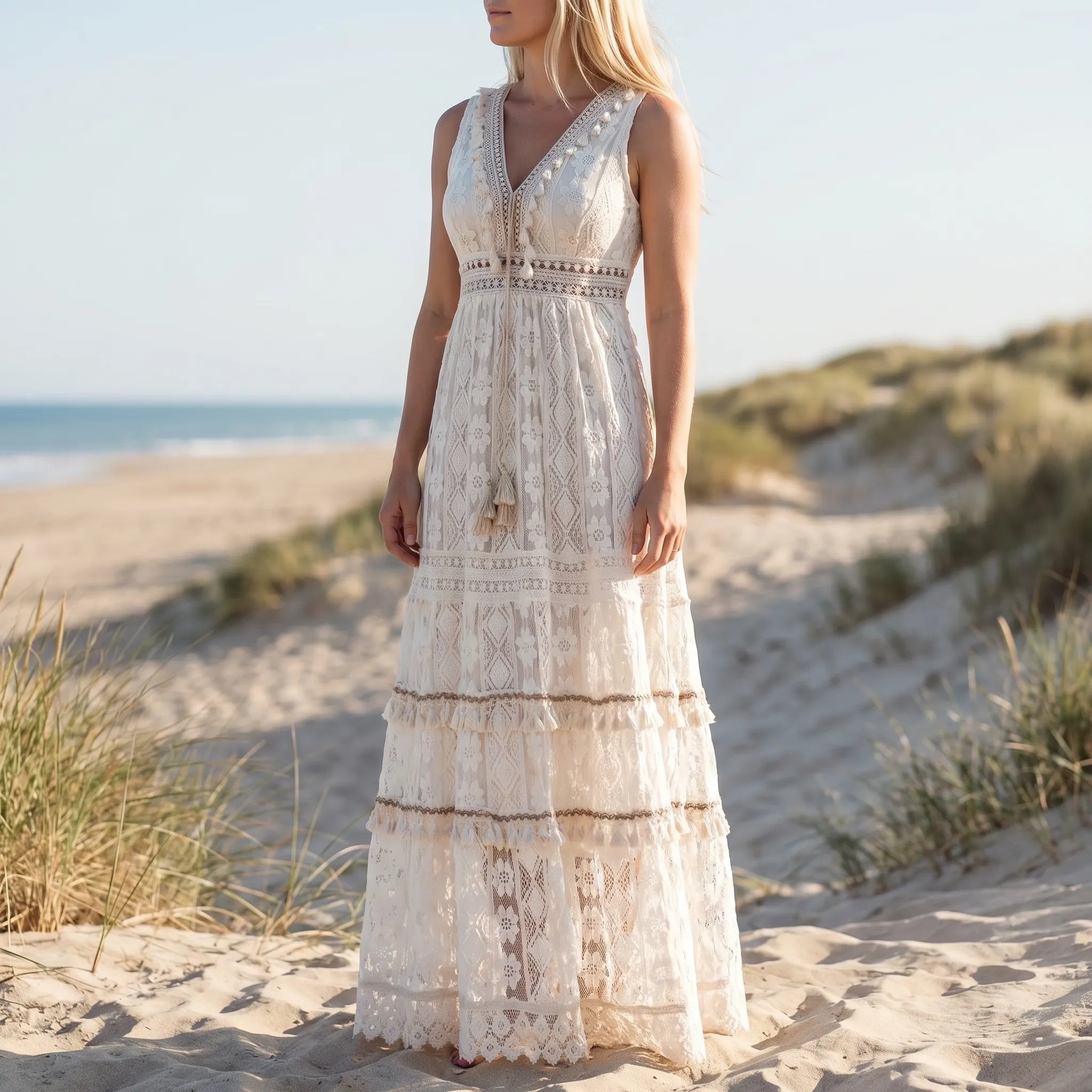 Boho V-Neck Maxi Dress