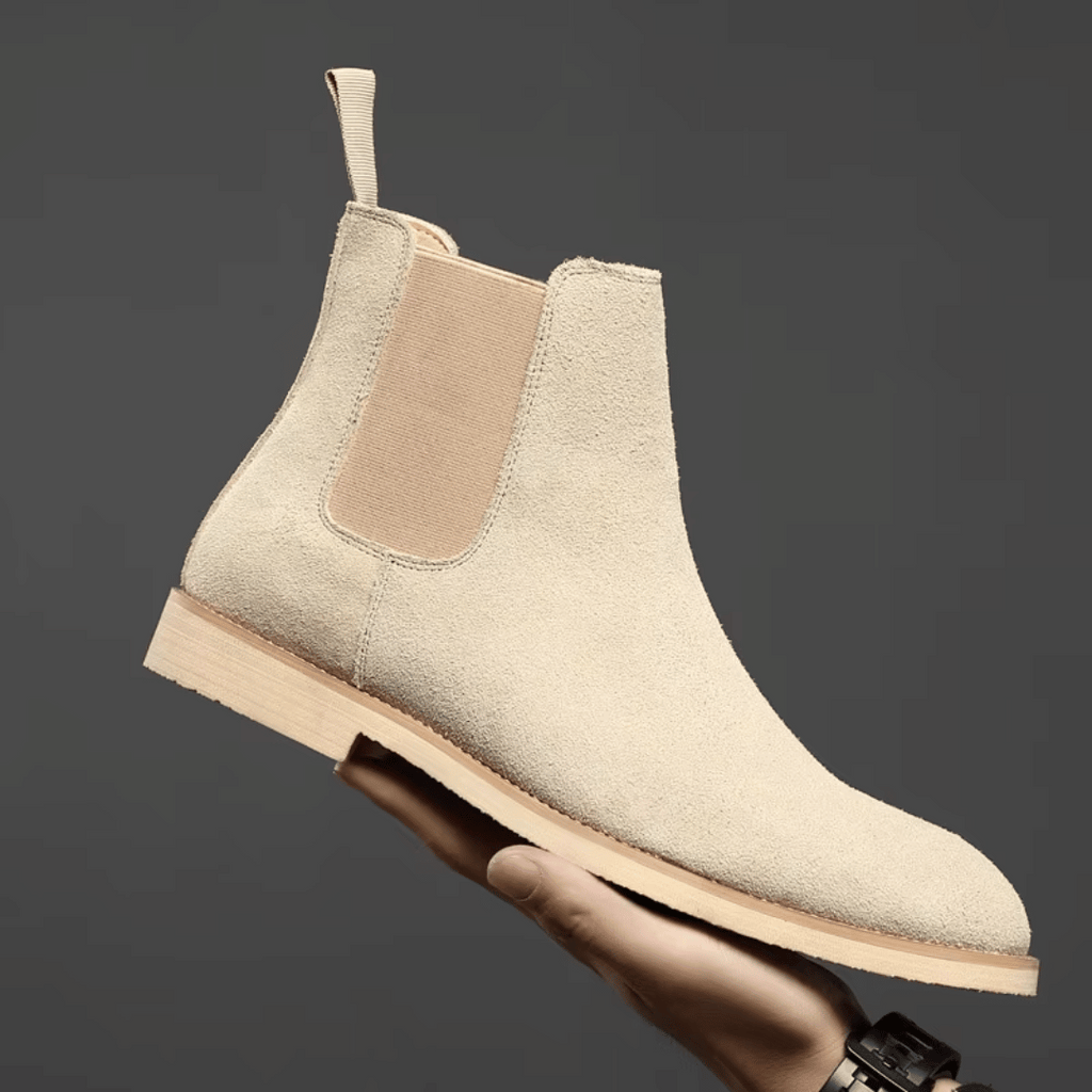 Men's Suede Chelsea Boots with Elastic Side Panels